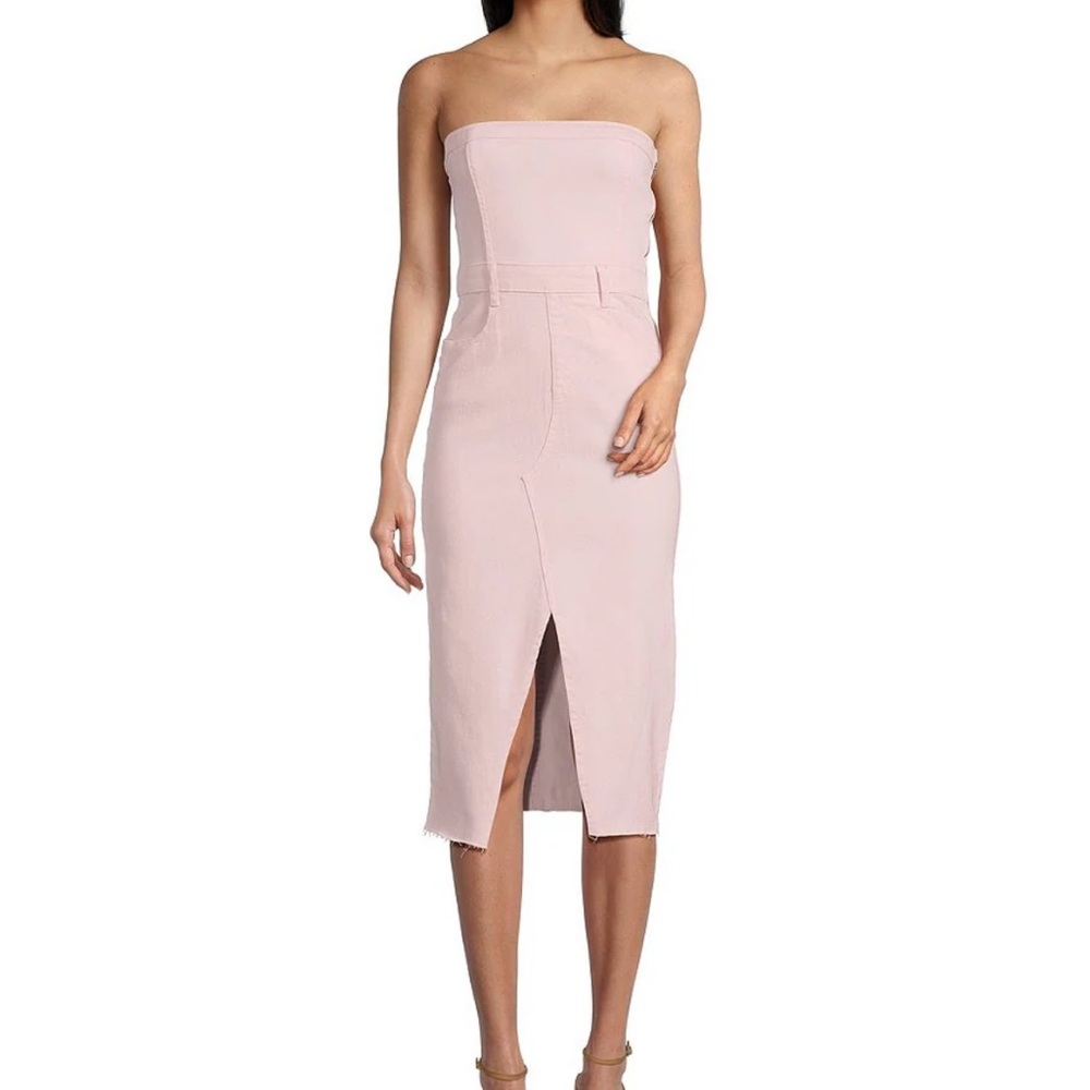 Denim Pink Strapless Dress